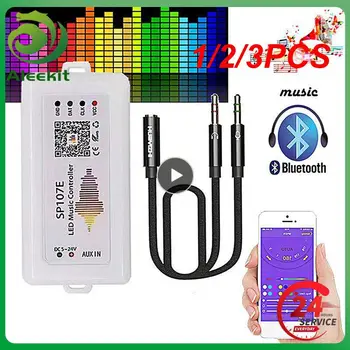 1/2/3 ADET bluetooth uyumlu LED müzik denetleyicisi Tam Renkli Piksel IC Kontrolörleri için Akıllı Telefon APP tarafından WS2812B WS2811 LED