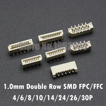 10 ADET 1.0 mm FPC / FFC Konektörü LCD Esnek Düz Kablo Soketi Çift Sıralı SMD Dikey Tip 4 6 8 10 12 14 18 20 22 24 26 30 Pın Kodu