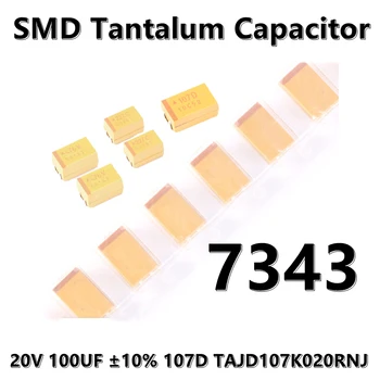 2 adet) orijinal 7343 (Tip D) 20V 100UF ±10% 107D TAJD107K020RNJ SMD tantal kondansatör