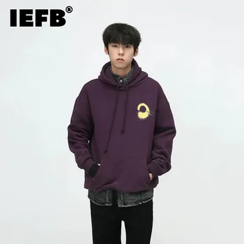 IEFB Yeni Moda erkek giyim Trendi Erkek Baskı Hoodies Kore Tarzı Graffiti Kadife Tişörtü Gevşek Rahat Sonbahar Yeni 9C2657