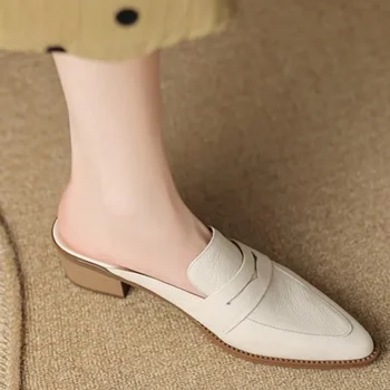 Kalın Topuk Eşleşen deri ayakkabı Kızlar Giymek için Çalışmak 2023 Yeni kadın ayakkabısı İlkbahar ve Sonbahar Kolej Tarzı deri ayakkabı