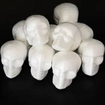 Köpük Kafatası Modelleme Beyaz 3D Polistiren Köpük Kafatası Şekiller DIY Paskalya Cadılar Bayramı Dekorasyon Malzemeleri Hediye 5.5
