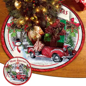 Noel kırmızı kamyon dekoratif ağaç etek şal Noel partisi dekoratif tatil kutlama