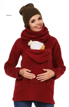 Sonbahar Kış Bebek Taşıyıcı Ceket Çok fonksiyonlu Anne Kanguru Sıcak Hoodies Katı Kadın Giyim Ceket Hamile Kadınlar İçin